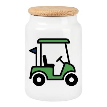 Voiturette de golf Voiture de golf Club de golf Hommes - Boîte à biscuits avec couvercle en bois - blanc - Devant