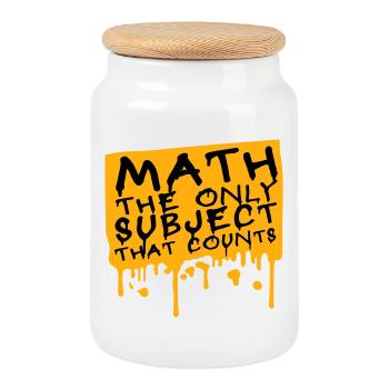 Math The Only Subject That Counts Nerd Mathe Logo - Keksdose mit Holzdeckel - Weiß - Vorne