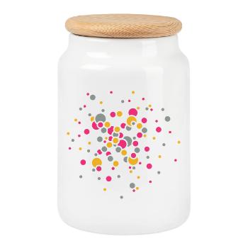 Confetti - Cookie Jar with Wooden Lid - white - Front