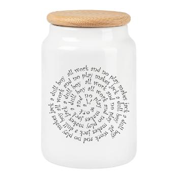 citation film shining - Boîte à biscuits avec couvercle en bois - blanc - Devant