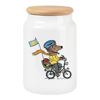 Papa ist der Beste - Keksdose mit Holzdeckel - Weiß - Vorne