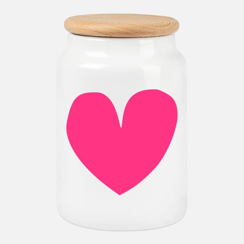 Heart - Keksdose mit Holzdeckel - Weiß