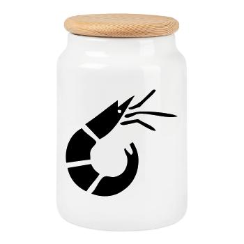 Garnele - Krabbe - Shrimp -Fischerei - Keksdose mit Holzdeckel - Weiß - Vorne