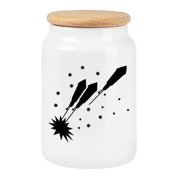 rockets rockets new year - Cookie Jar with Wooden Lid - white - Front