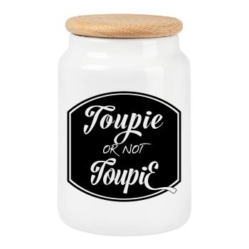 Toupie or not toupie ? Question de menuisier ! - Boîte à biscuits avec couvercle en bois - blanc - Devant