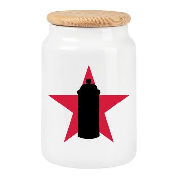 Graffiti / Tag / Writer / Street Art / Graff - Cookie Jar with Wooden Lid - white - Front