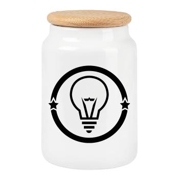 Electricien / Electricité / Travail / Métier / Job - Boîte à biscuits avec couvercle en bois - blanc - Devant