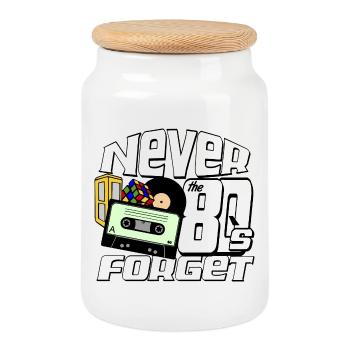 Fête des années 80, chemise amusante, années 80 n’oublie jamais.. (25) - Boîte à biscuits avec couvercle en bois - blanc - Devant