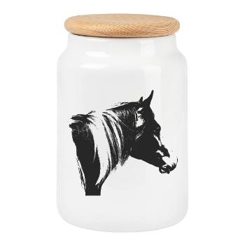 Lewitzer Schecke, Pferd Schecke, Pinto - Boîte à biscuits avec couvercle en bois - blanc - Devant