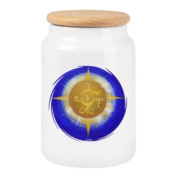 Création lumière de la protection divine 2 - Boîte à biscuits avec couvercle en bois - blanc - Devant