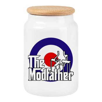 le modfather - Boîte à biscuits avec couvercle en bois - blanc - Devant
