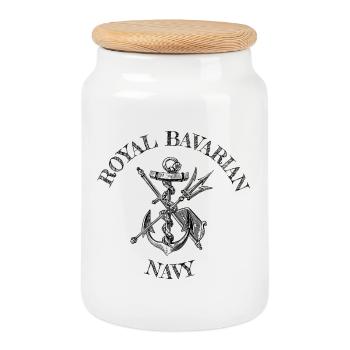 Royal Bavarian Navy Chiemsee Schifffahrt Segeln - Keksdose mit Holzdeckel - Weiß - Vorne