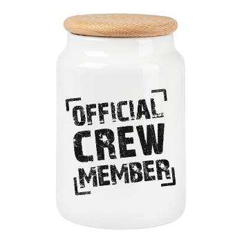 official crew member - Keksdose mit Holzdeckel - Weiß - Vorne