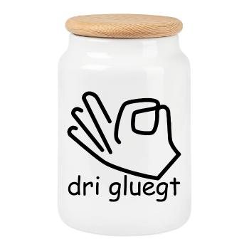 dri gluegt - Keksdose mit Holzdeckel - Weiß - Vorne