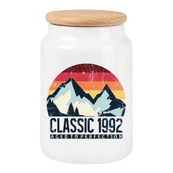 Mountain Sunset Classic 1992 - Keksdose mit Holzdeckel - Weiß - Vorne