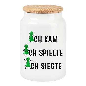 Brettspiele Liebhaber Ich spiele immer mit Grün - Keksdose mit Holzdeckel - Weiß - Vorne
