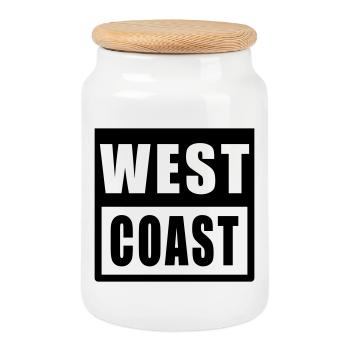 West Coast Design Hip Hop - Cookie Jar with Wooden Lid - white - Front