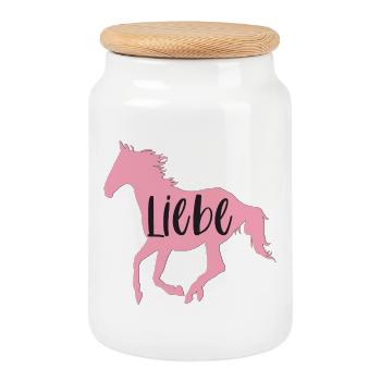 Pferde Reiten Pferdeliebe Islandpferd Geschenk - Keksdose mit Holzdeckel - Weiß - Vorne