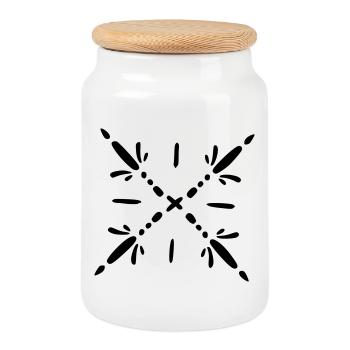 Schneeflocke Mandala - Keksdose mit Holzdeckel - Weiß - Vorne