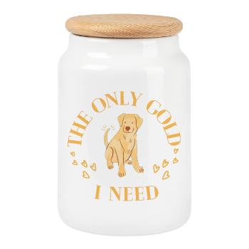 The only gold I need - Golden Retriever Lover - Keksdose mit Holzdeckel - Weiß - Vorne