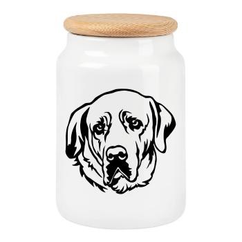 Tosa Head - Cookie Jar with Wooden Lid - white - Front