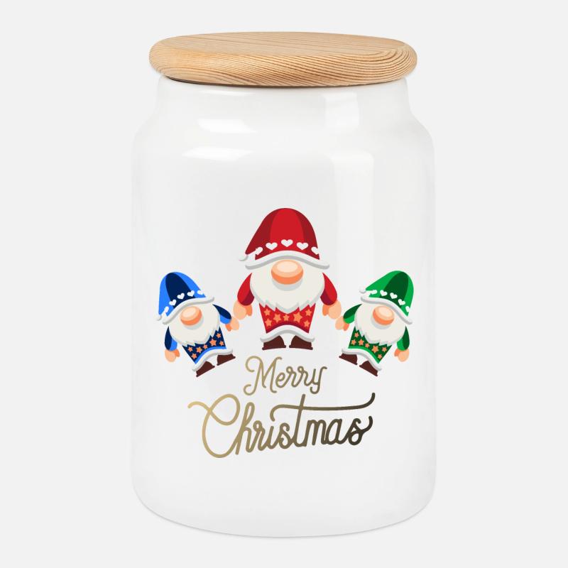 Gnomentrio Weihnachtszauber - Keksdose mit Holzdeckel - Weiß