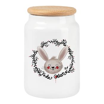 Vampire Easter Happy Easter Illustration - Cookie Jar with Wooden Lid - white - Front