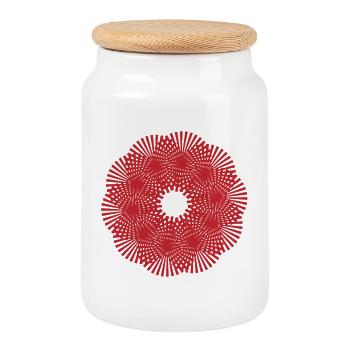 Mandala | Sonnenstrahlen | Muster - Keksdose mit Holzdeckel - Weiß - Vorne