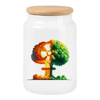 Tree of Life and Nuclear Blast - Cookie Jar with Wooden Lid - white - Front