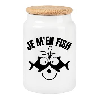 pêche, pêcheur, partie de pêche - Boîte à biscuits avec couvercle en bois - blanc - Devant