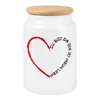 You're there Gin from my life - Gin of my life - Cookie Jar with Wooden Lid - white - Front