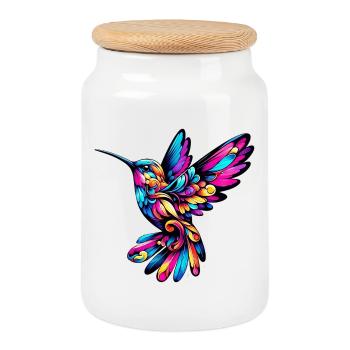 Kolibri - Keksdose mit Holzdeckel - Weiß - Vorne