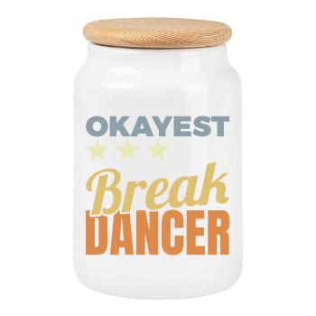 Durchschnittlicher Breakdancer - Keksdose mit Holzdeckel - Weiß - Vorne