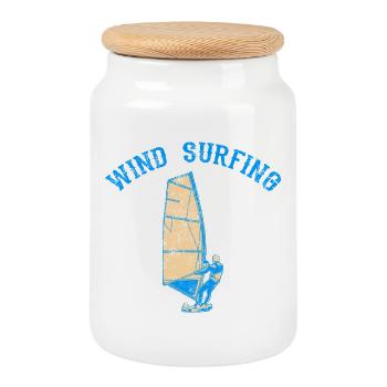 Windsurfers - Cookie Jar with Wooden Lid - white - Front