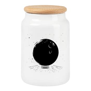 Graphiques de bowling - Boîte à biscuits avec couvercle en bois - blanc - Devant