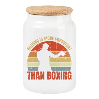 Nothing Is More Important Than Boxing - Keksdose mit Holzdeckel - Weiß - Vorne