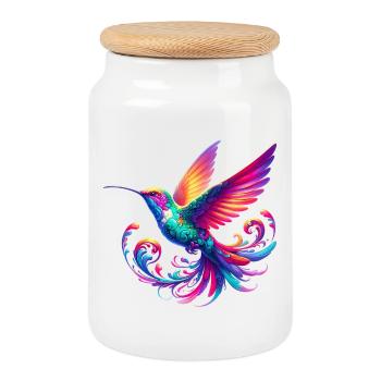 Kolibri - Keksdose mit Holzdeckel - Weiß - Vorne