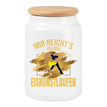 Mir reicht's, ich geh Eiskunstlaufen - Keksdose mit Holzdeckel - Weiß - Vorne