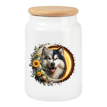 Night and day - Cookie Jar with Wooden Lid - white - Front