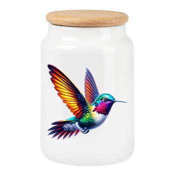 Colibri - Boîte à biscuits avec couvercle en bois - blanc - Devant
