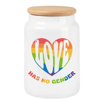 Love has no gender - Keksdose mit Holzdeckel - Weiß - Vorne