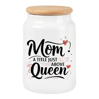 Mama - Ein Titel knapp über Queen - Keksdose mit Holzdeckel - Weiß - Vorne