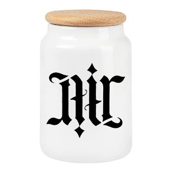 Ambigramme - Air - Boîte à biscuits avec couvercle en bois - blanc - Devant