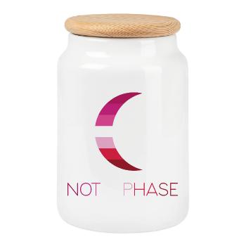 Mois de la fierté LGBTQ - Pas une phase - Lesbienne - Boîte à biscuits avec couvercle en bois - blanc - Devant