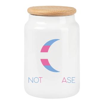 Mois de la fierté LGBTQ - Pas une phase - Transgenre - Boîte à biscuits avec couvercle en bois - blanc - Devant