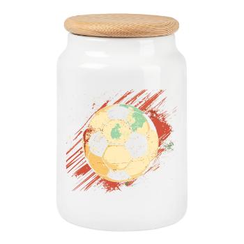 Football Graphics - Cookie Jar with Wooden Lid - white - Front