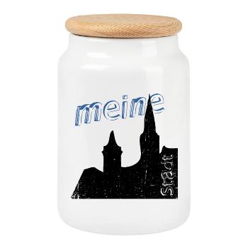 meine Stadt - Keksdose mit Holzdeckel - Weiß - Vorne