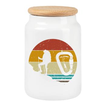 Alpiniste Mountagnes Rochers - Boîte à biscuits avec couvercle en bois - blanc - Devant