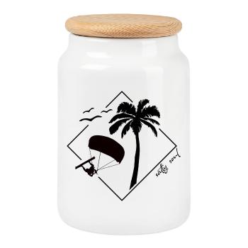 Kite Vibes - Keksdose mit Holzdeckel - Weiß - Vorne