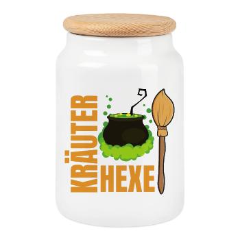 Kräuterhexe – Natur, Magie & Heilkräuter - Keksdose mit Holzdeckel - Weiß - Vorne